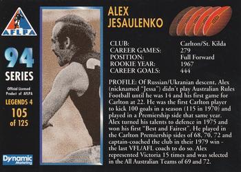 1994 Dynamic AFLPA #105 Alex Jesaulenko Back